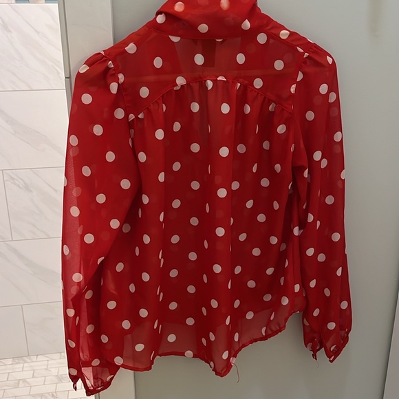H&M red Polka dot blouse - Picture 5 of 7